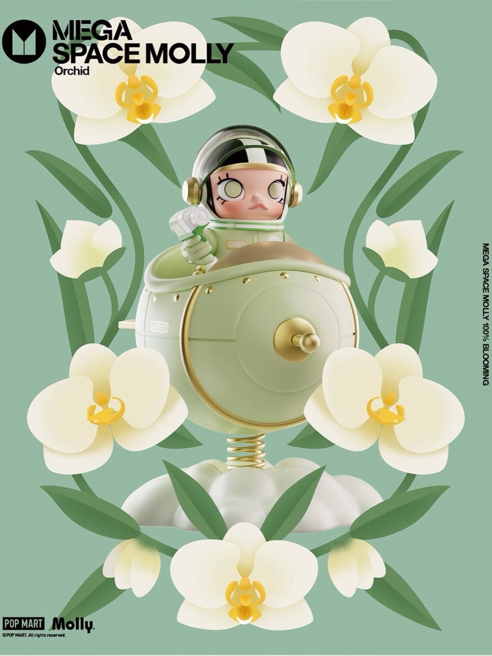 Authentic Pop Mart Mega Space Molly 100% Blooming Series - Tulip (Thailand)